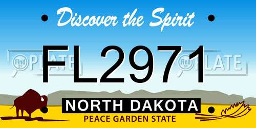 FL2971 North Dakota License Plate