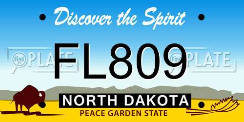 FL809 North Dakota License Plate