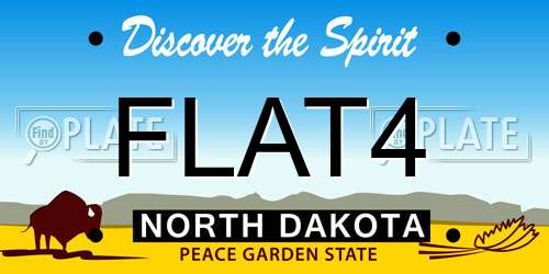 FLAT4 North Dakota License Plate