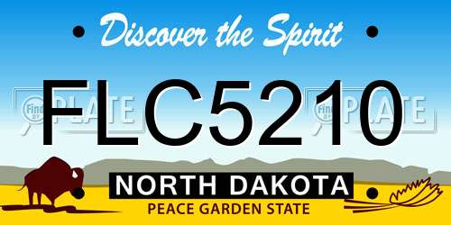 FLC5210 North Dakota License Plate