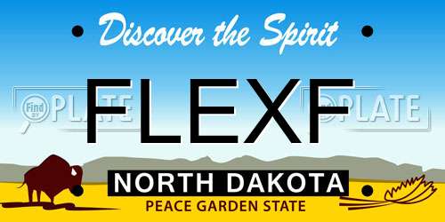 FLEXF North Dakota License Plate