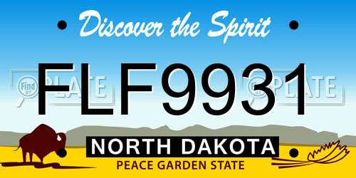 FLF9931 North Dakota License Plate