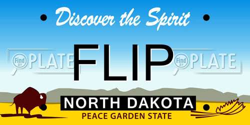 FLIP North Dakota License Plate