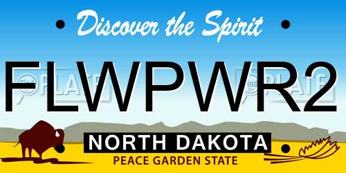 FLWPWR2 North Dakota License Plate