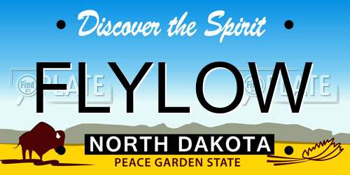 FLYLOW North Dakota License Plate