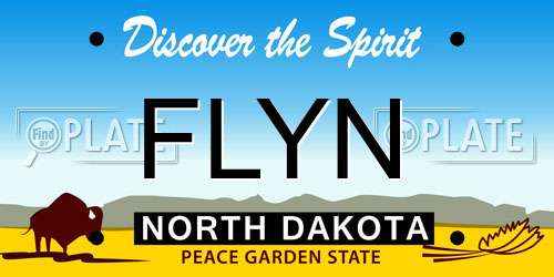 FLYN North Dakota License Plate