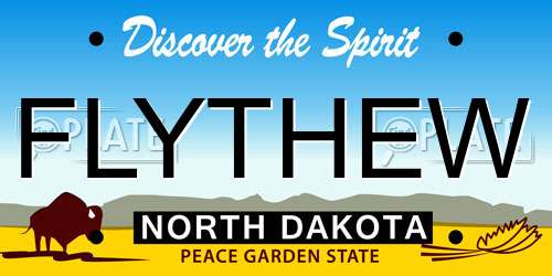 FLYTHEW North Dakota License Plate