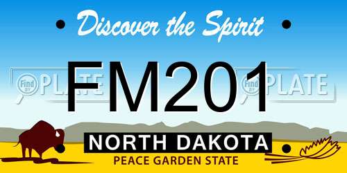 FM201 North Dakota License Plate