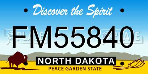FM55840 North Dakota License Plate