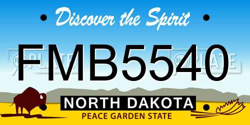 FMB5540 North Dakota License Plate