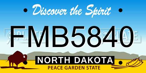 FMB5840 North Dakota License Plate