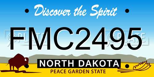 FMC2495 North Dakota License Plate
