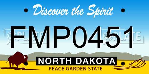 FMP0451 North Dakota License Plate
