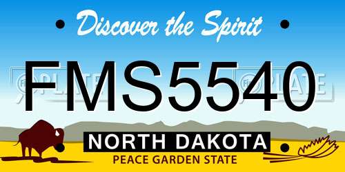 FMS5540 North Dakota License Plate