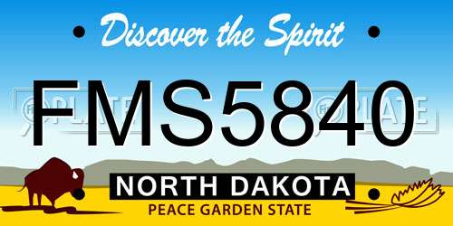 FMS5840 North Dakota License Plate