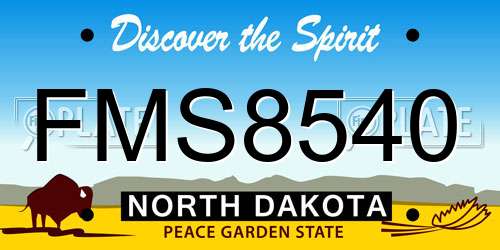 FMS8540 North Dakota License Plate