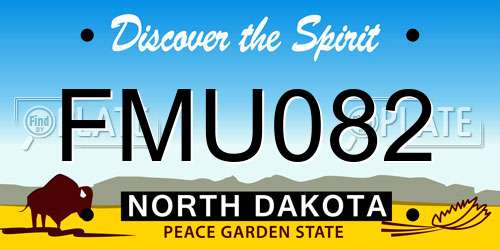 FMU082 North Dakota License Plate