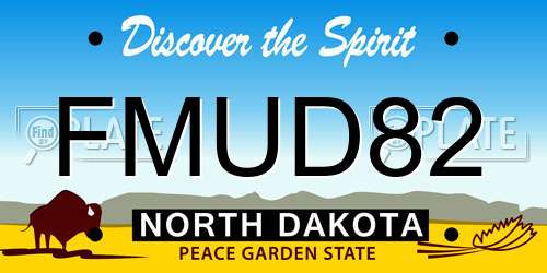 FMUD82 North Dakota License Plate