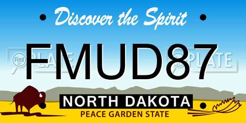 FMUD87 North Dakota License Plate