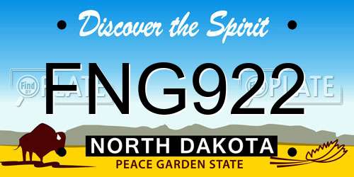 FNG922 North Dakota License Plate