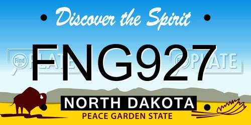FNG927 North Dakota License Plate