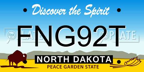 FNG92T North Dakota License Plate