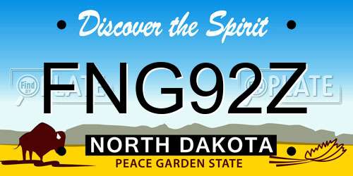 FNG92Z North Dakota License Plate