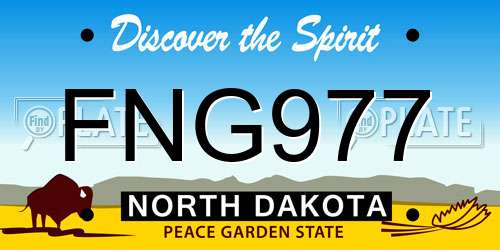 FNG977 North Dakota License Plate