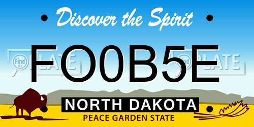 FO0B5E North Dakota License Plate
