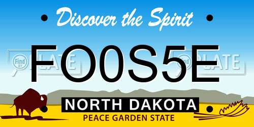 FO0S5E North Dakota License Plate