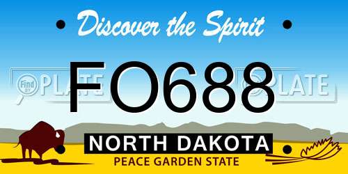 FO688 North Dakota License Plate