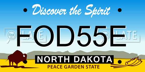 FOD55E North Dakota License Plate