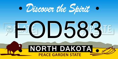 FOD583 North Dakota License Plate