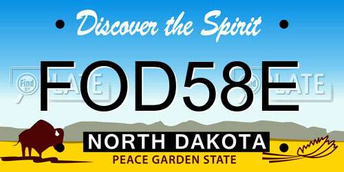 FOD58E North Dakota License Plate