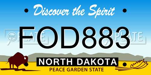 FOD883 North Dakota License Plate