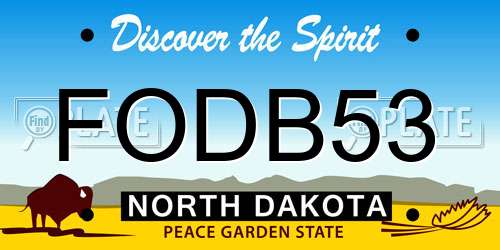 FODB53 North Dakota License Plate