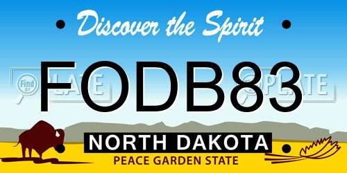 FODB83 North Dakota License Plate
