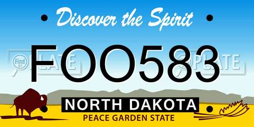 FOO583 North Dakota License Plate