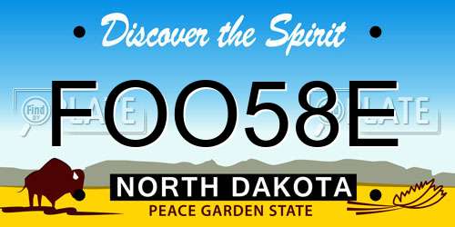 FOO58E North Dakota License Plate