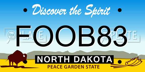 FOOB83 North Dakota License Plate
