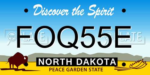 FOQ55E North Dakota License Plate