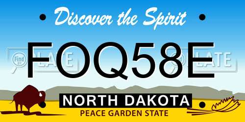 FOQ58E North Dakota License Plate