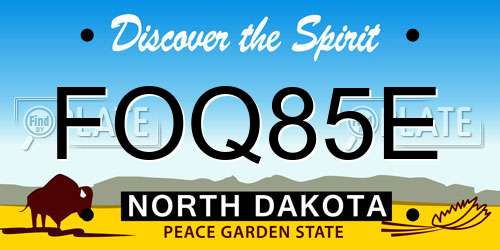 FOQ85E North Dakota License Plate