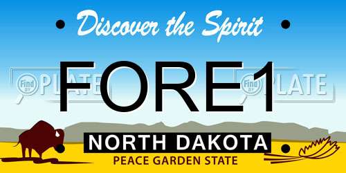 FORE1 North Dakota License Plate