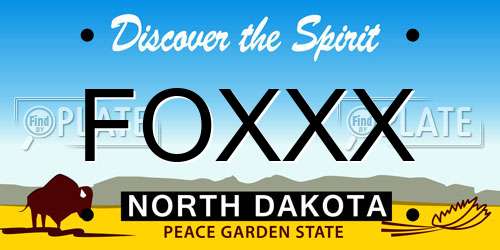 FOXXX North Dakota License Plate