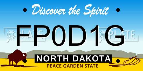 FP0D1G North Dakota License Plate