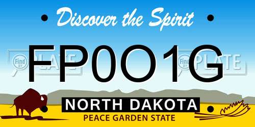 FP0O1G North Dakota License Plate