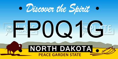 FP0Q1G North Dakota License Plate