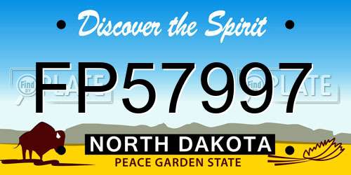FP57997 North Dakota License Plate