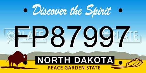 FP87997 North Dakota License Plate